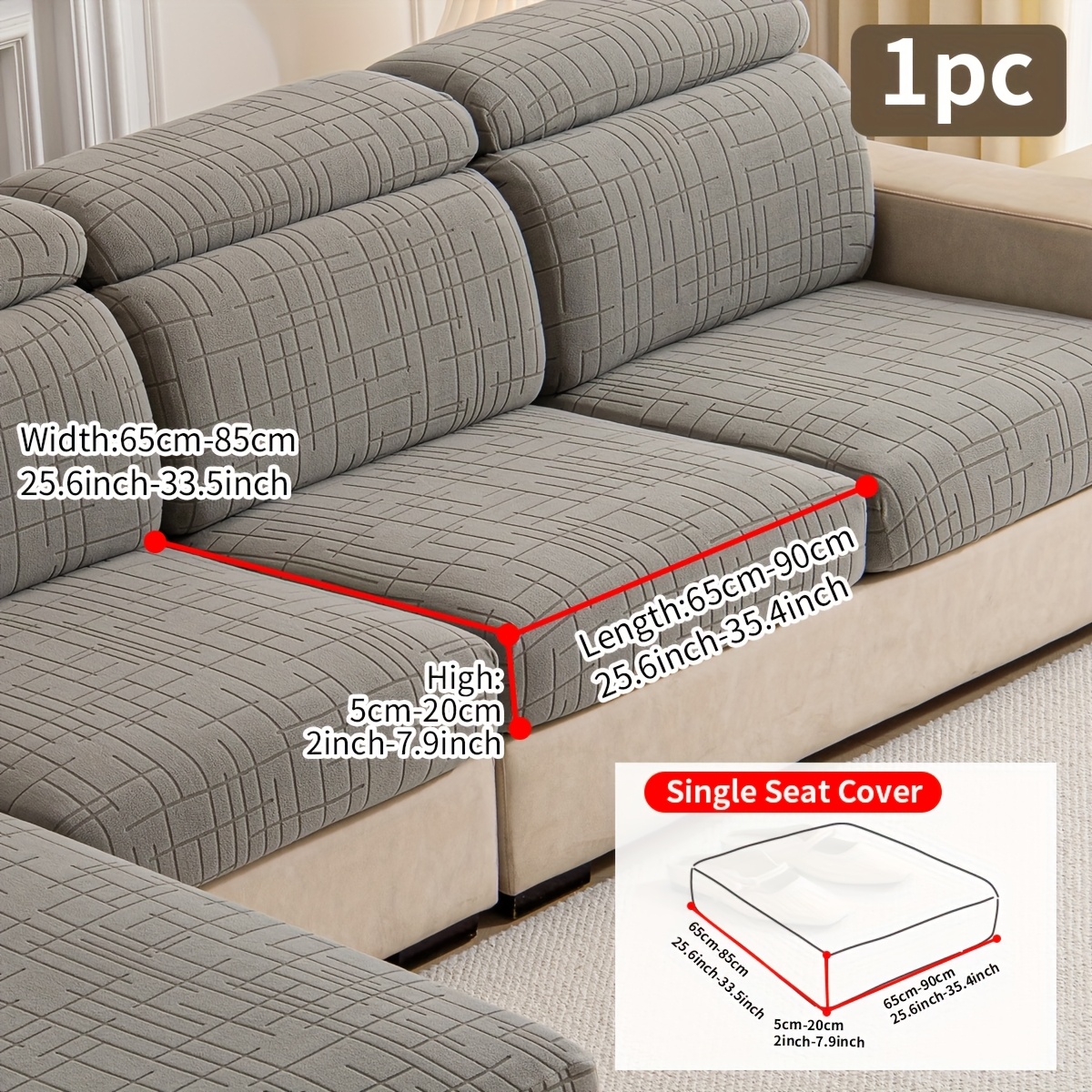 E-shop 1 Stück Geometrische Textur Sofabezug, Elastischer Sitzbezug mit Trennfunktion, Ganzjahres-Kissenbezug, Ideal für tägliche Wohnraumdekoration,