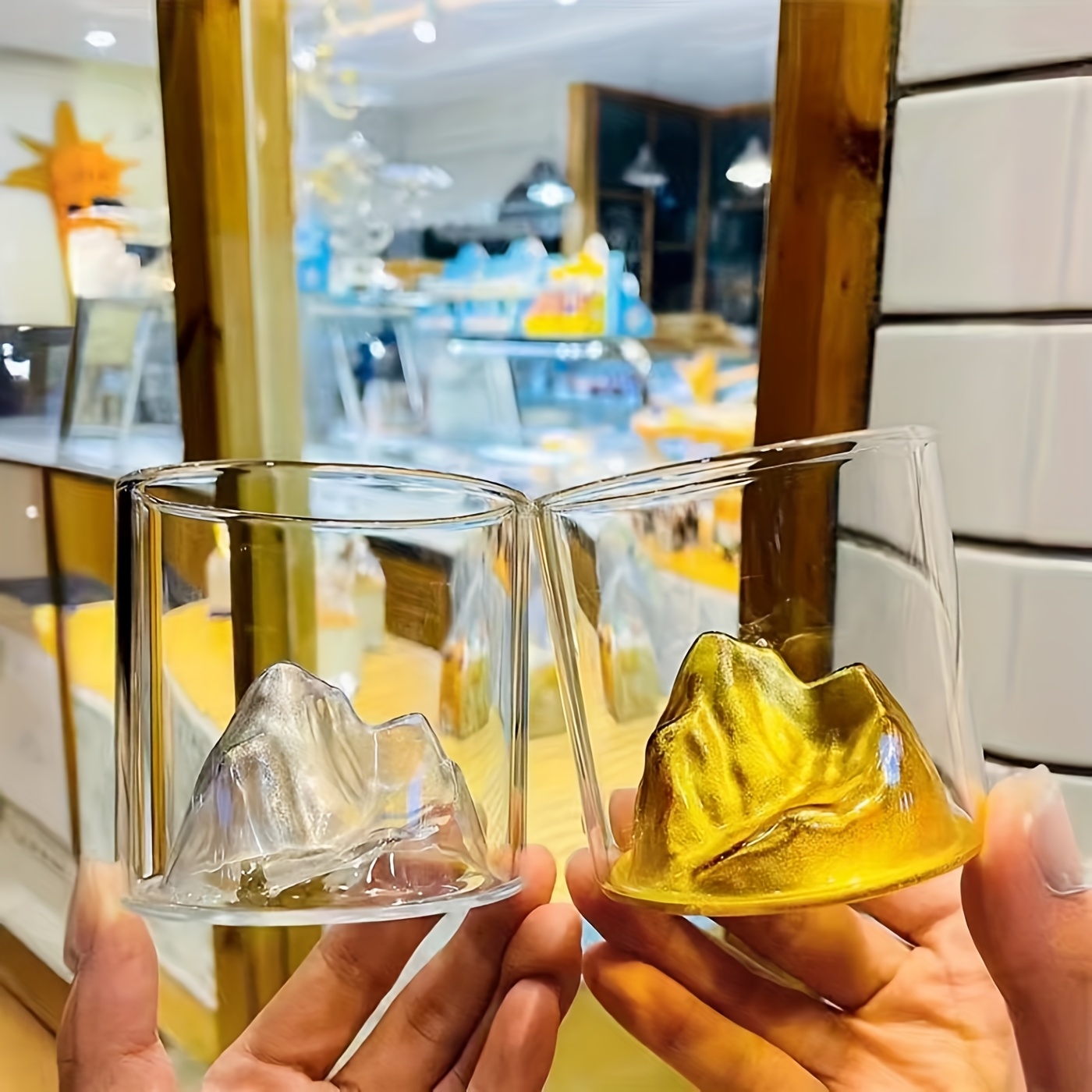 3D Mountain Whiskey Glasses