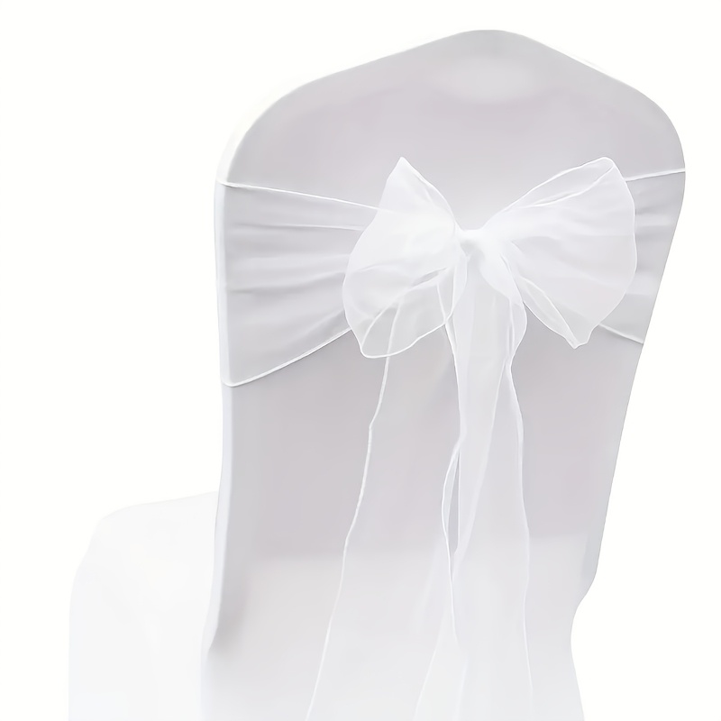 E-shop 50er-Pack Organza-Stuhlschleifen, Schleifenknoten, Bänder für Hochzeitsfeier, Empfang, Zeremonie, -Dekorationen
