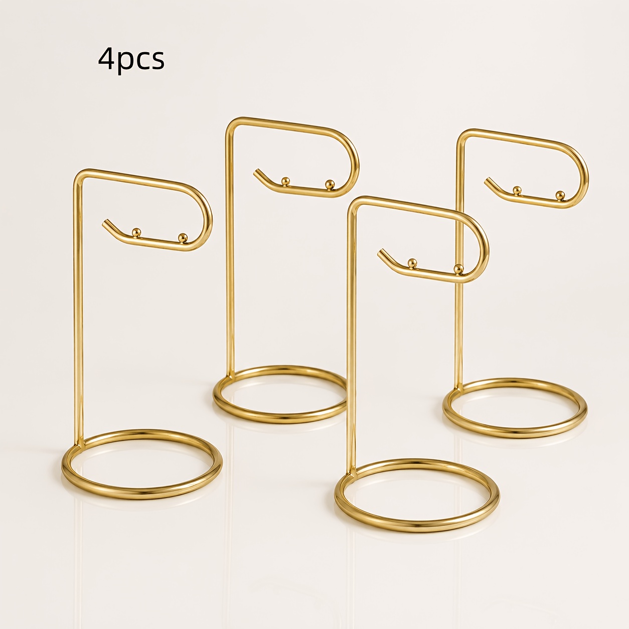 TEMU Présentoir à boucles d'oreilles de table en fer forgé doré, 2/4 pièces, support de rangement et de présentation de boucles d'oreilles de luxe