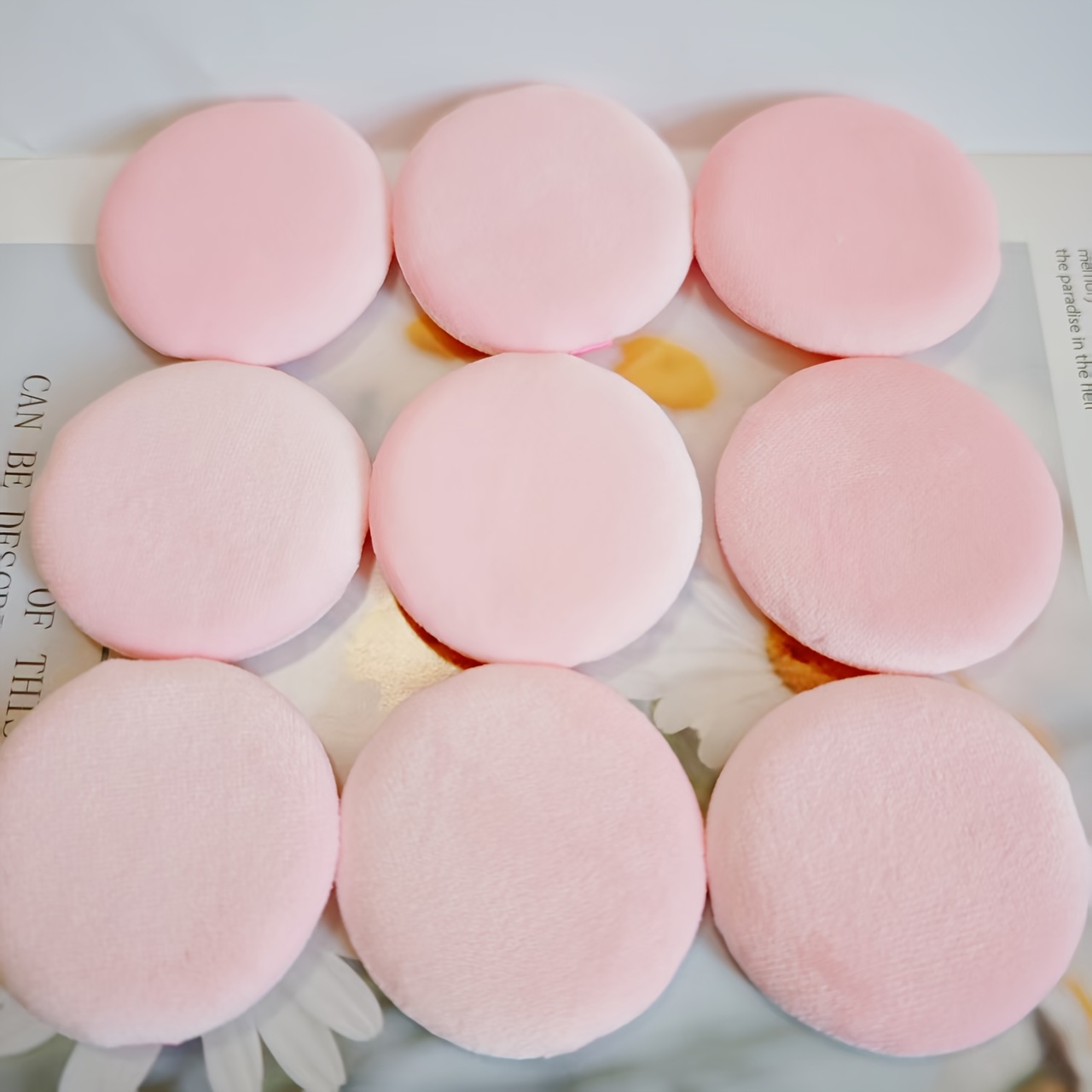 TEMU Een 9-delige set ronde herbruikbare make-up sponzen, geschikt voor losse poeder, foundation/concealer, setting powder sponzen en containers,