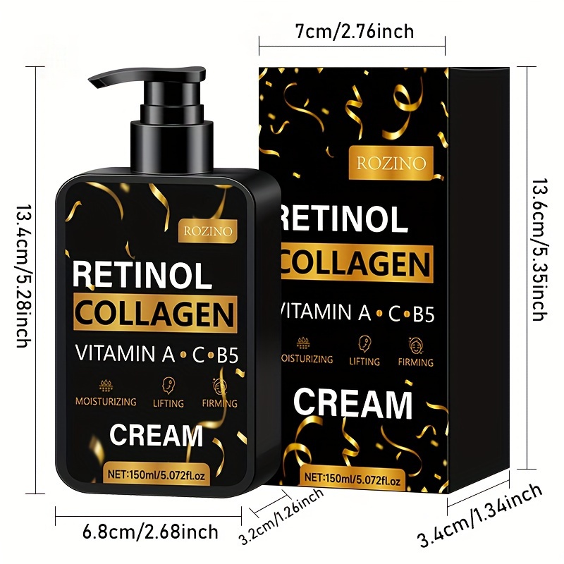 150ml Instant lift Firms collagen face cream, Instant facial lift cream, rich in collagen, super moisturizing, brighten Light Beige, Softens Light Beige, look reducing dark spots and Wrinkles appear, improving facial dullness and aging signs, anti-aging skincare - Image 4