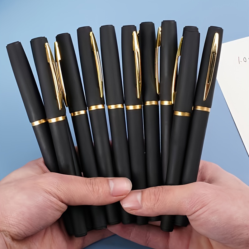 

10pcs Smooth Black And Pens, With Large Capacity For Study, Office, And Exam Signing