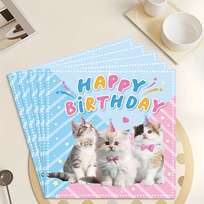 Adorable Kitty Party Napkins Perfect Birthdays Gatherings - Temu