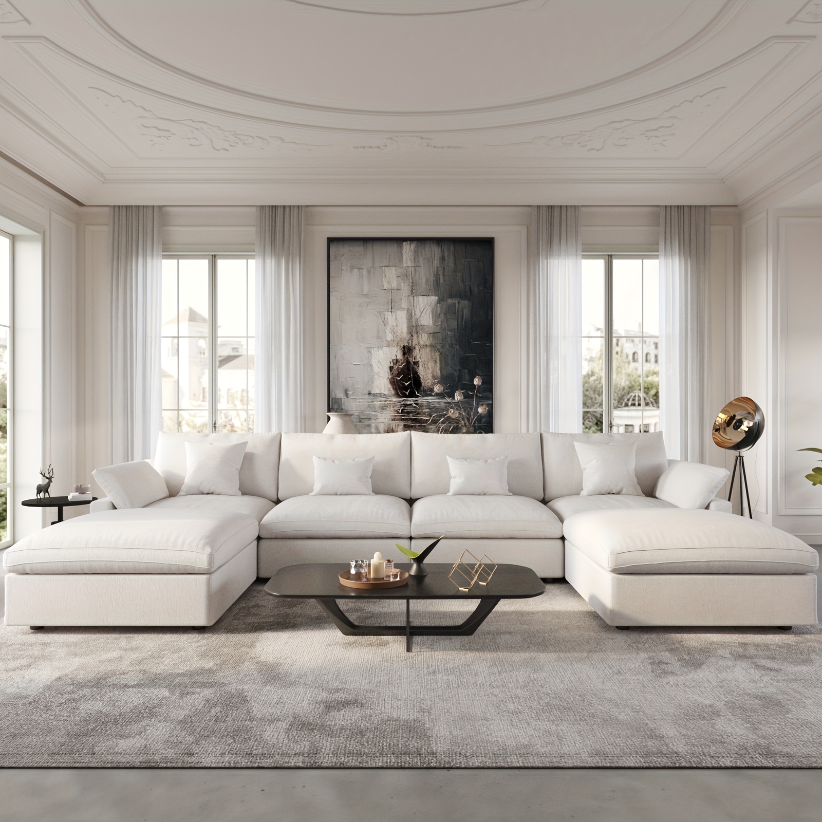 modern white modular sectional sofa cloud couch 119 29 l - Temu