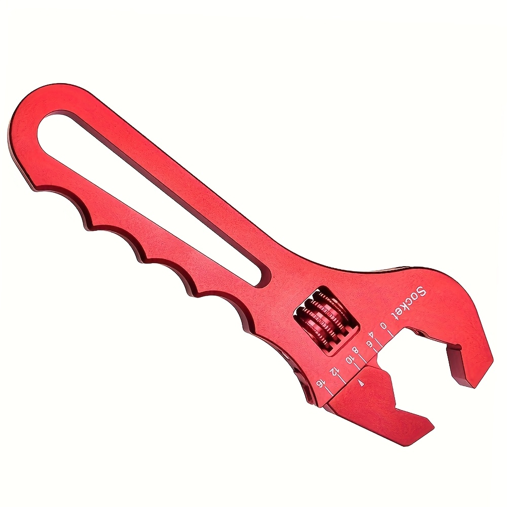 TEMU Adjustable An Wrench, Aluminum Hose End Fitting Wrench 3an-16an, Double Sided Scale Socket And Nut, Lightweight Anodized Aluminum Spanner For