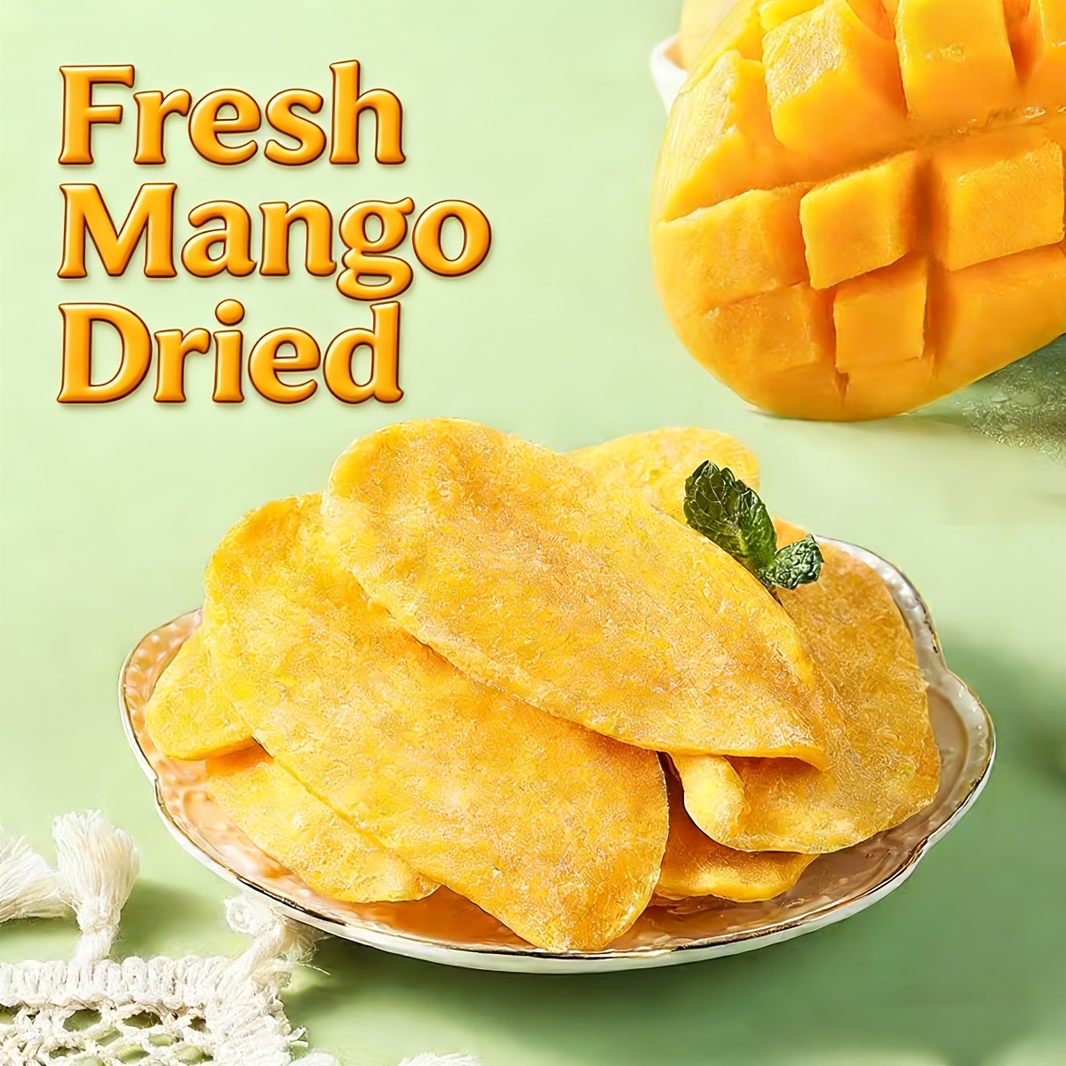 Dried Fruit Snacks, 4 Bags Dried Mango Slices, Sweet Tangy Chewy Mango Fruit Snacks for Office Snacks, Lunch Box, Tea Time, Back to School, Halloween Party Bowls And Christmas Gift Bags
