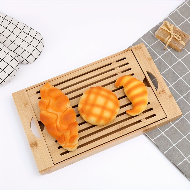 

1pc Wooden Tray, Bread Servicing Tray, Baking Serving Tray, Multifunctional Plate, Cup Tray, Afternoon Tea Tray, For Home Hotel Restaurant, Kitchen Supplies, Table Decorations