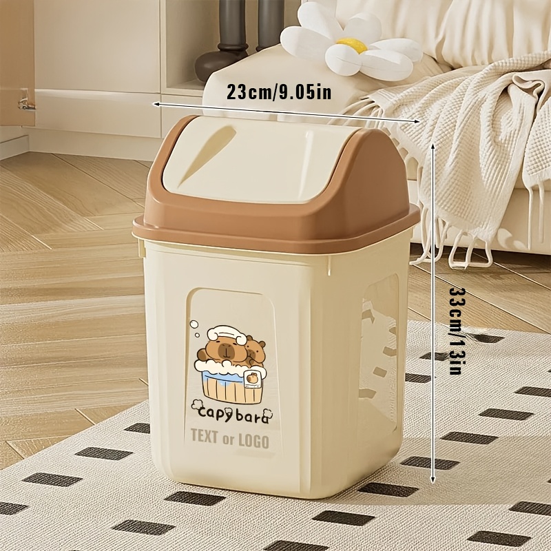 capybarafamily capybara compatible for small spaces trash can   open   rectangular waste bin space saving pp plastic   suitable for toilet bedside under sink compact discreet bin multi color options Product details 0