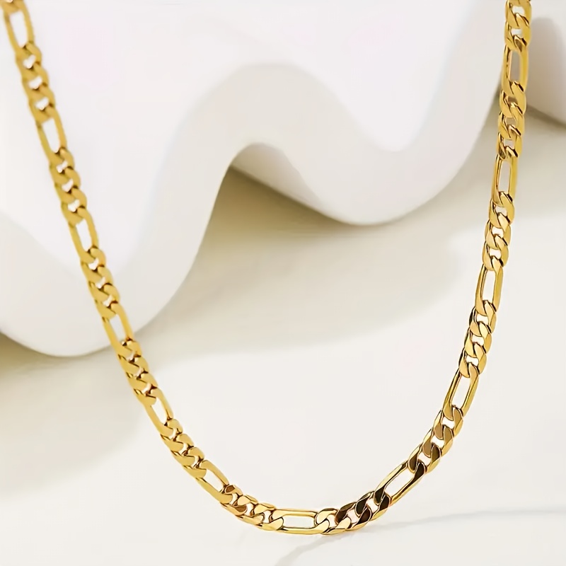 18k Gold Plated 5mm Thick Necklace For - Luxury Investment Jewelry, Classic Iconic Logo Design For Parties, Casual Attire, - Durable 18k Gold Plating For Casual & Formal Occasions -