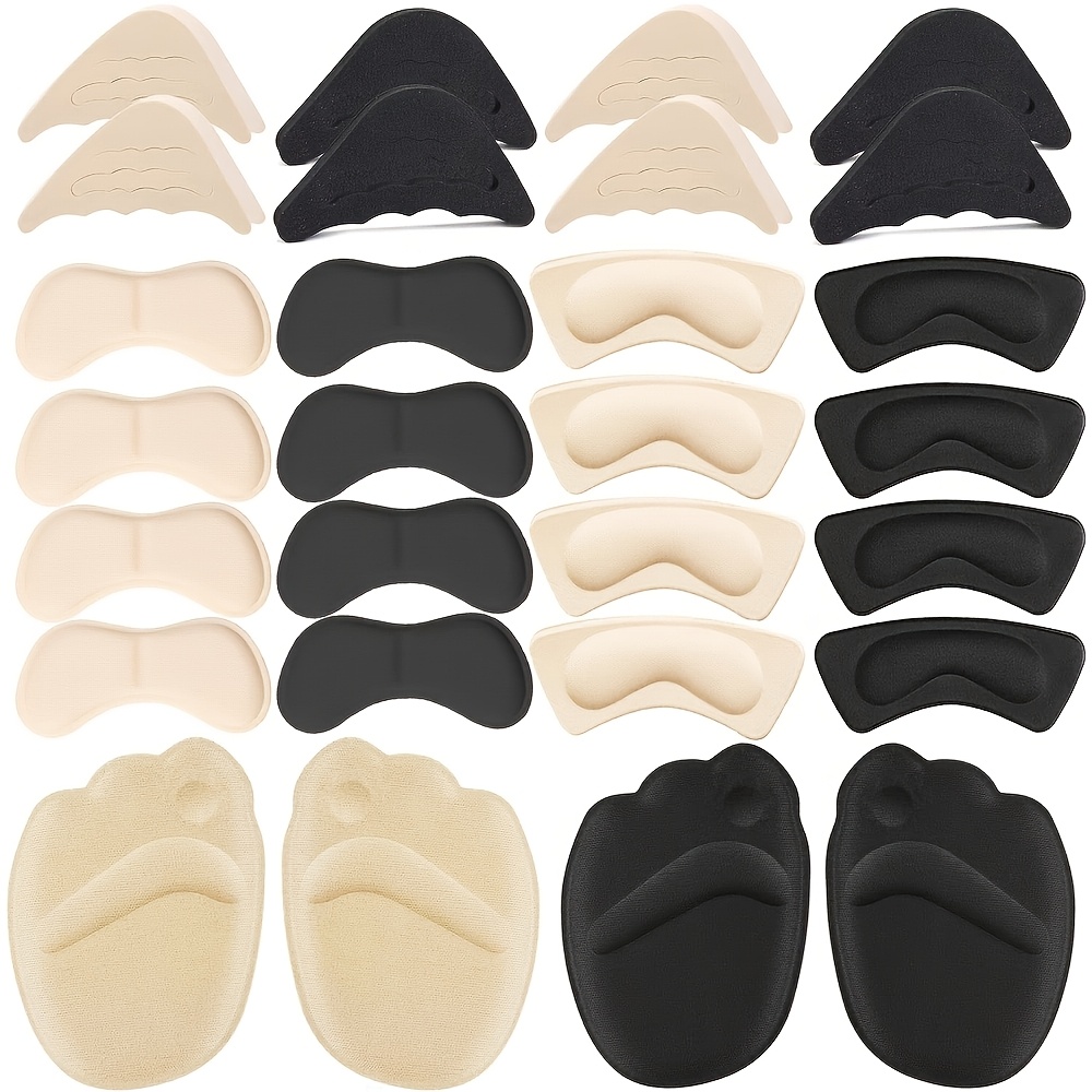 TEMU 14 Pairs Shoe Filler Heel Grips For Womens Shoes - Shoe Filler For Too Big Shoes Women With Toe Inserts, Heel Pads, Shoe Pads, And Women's Toe