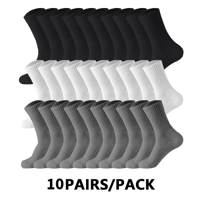 

1/10 Pairs Cotton Socks, Ultra-comfortable Breathable Solid And Women, Ideal For Winter And Autumn, Warm Casual Wear