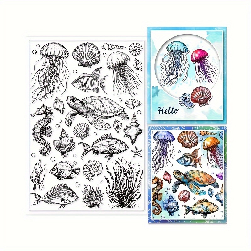 

Ocean Clear Silicone Stamp - Transparent Seal For Diy Scrapbooking, Card Making & Crafts