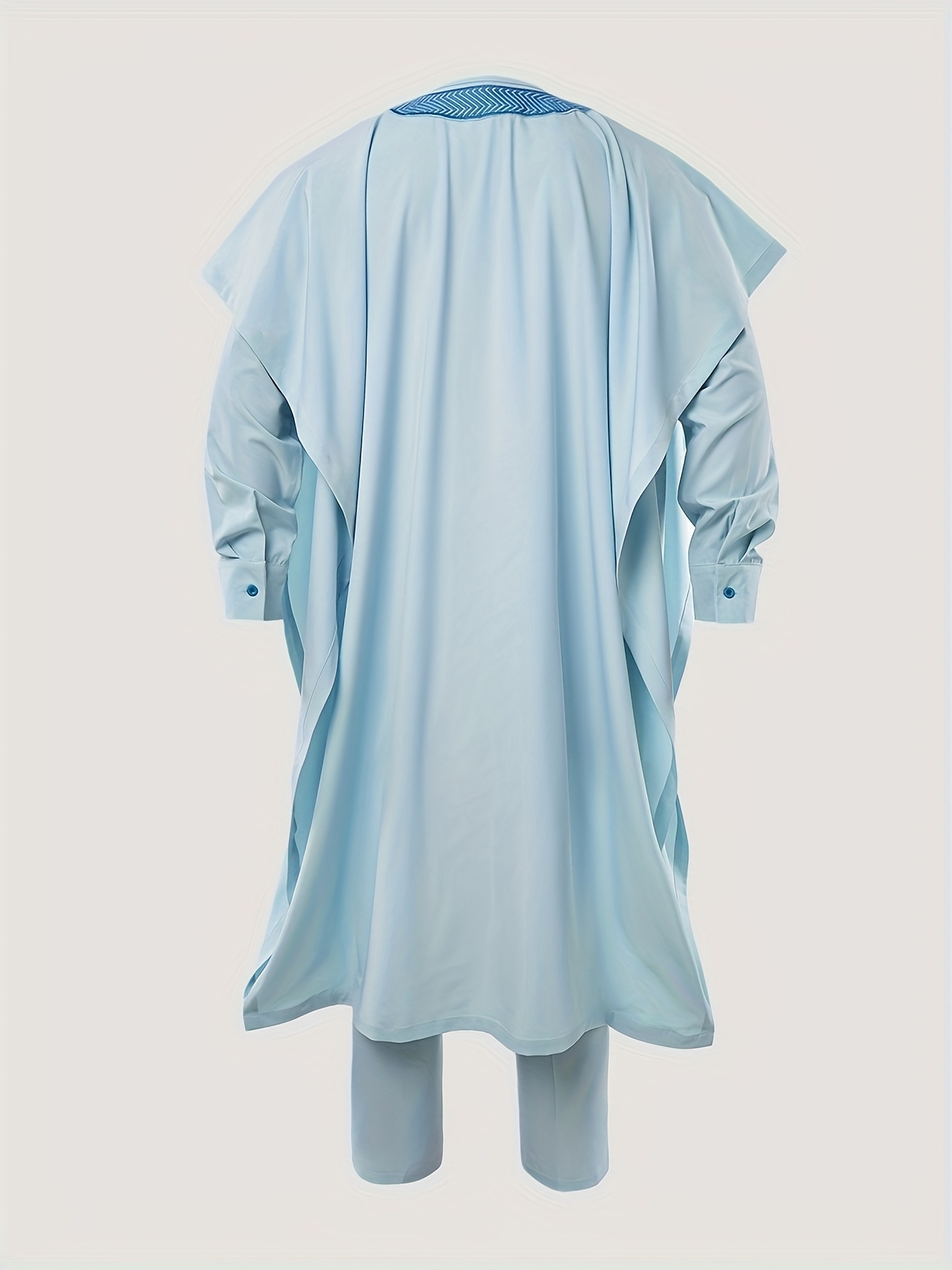 Men'S Three-Piece Agbada Set Featuring Embroidery, Pockets, And a Loose, Flowing Silhouette; Includes a Robe, Shirt, And Drawstring Elastic Waist Long Pants, Suitable for Everyday Events Like Cocktails, Weddings, Parties, Banquets, Birthdays