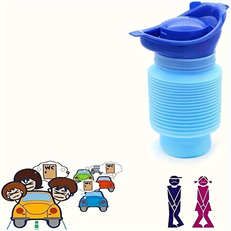 Portable 750ml Urinal for Outdoor Camping - Emergency Telescopic Pee Bottle, Stand-Up Design for Women, Ideal for Car Travel & Halloween/Christmas Gifts