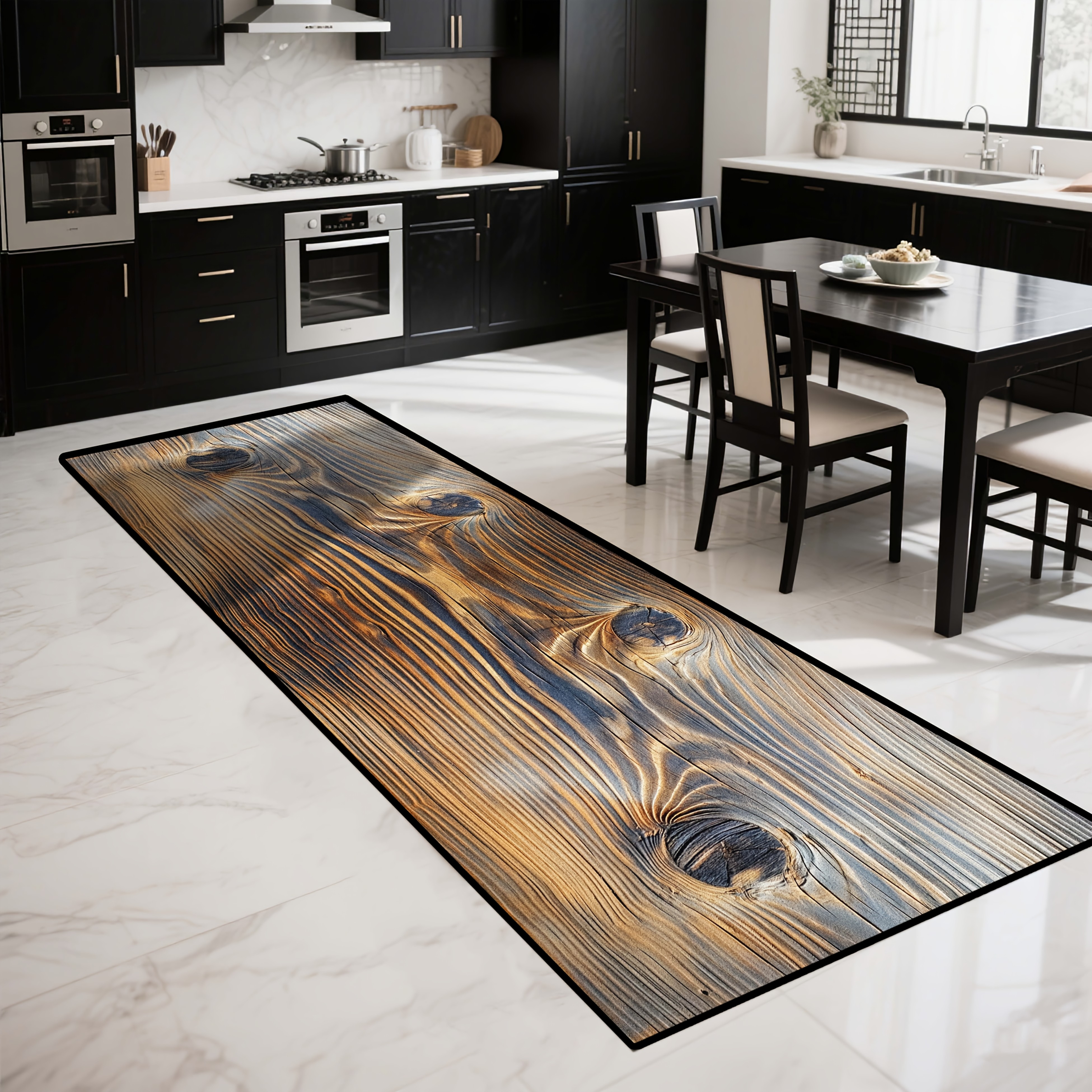 TEMU []1pc, An Exquisite Creatively Designed Carpet Featuring Artistic Wood Stump Texture And , A Charmingly Soft And Elegant High-end Rectangular