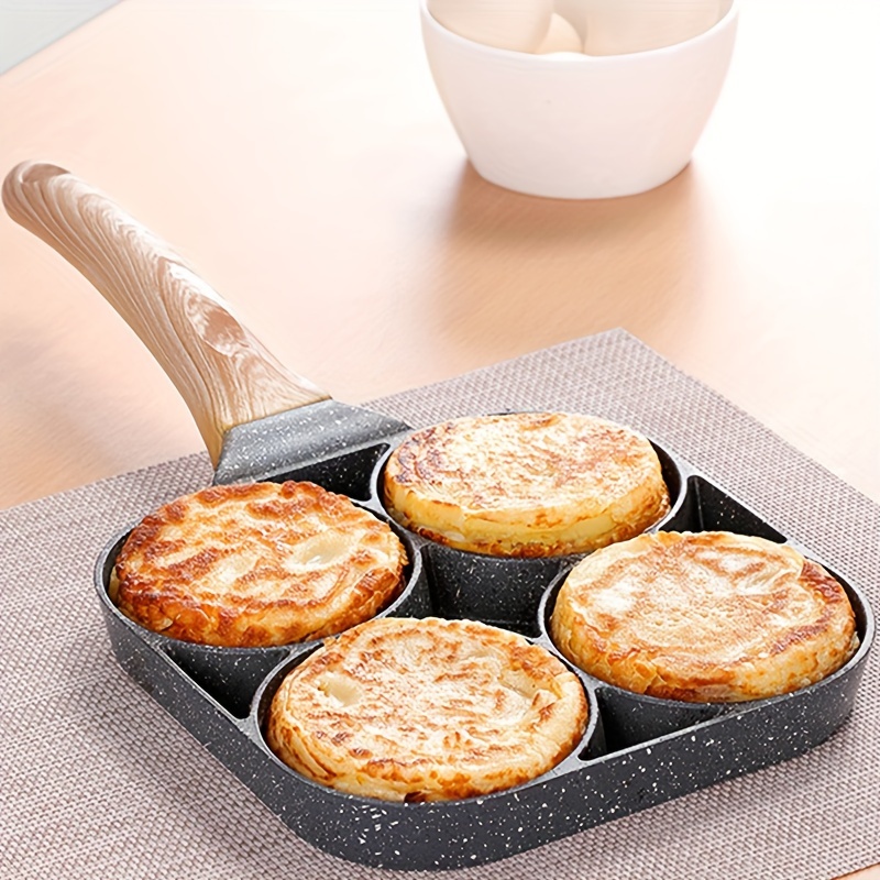 

Non-stick 4-section Frying Pan For Eggs, Burgers & Dumplings - Durable Metal Breakfast Cookware
