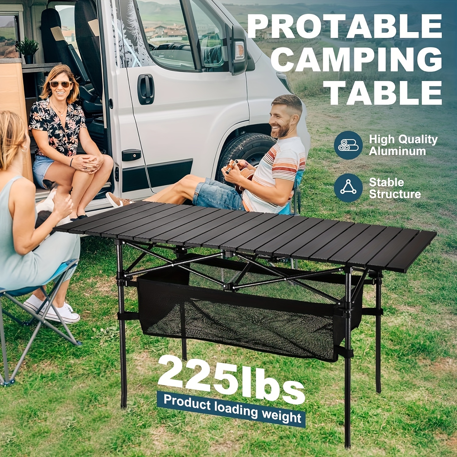 

Folding Camping Table, , , Aluminum Roll-up Portable Up Table, And Bag, For Cooking, , , , , , , Bbq,