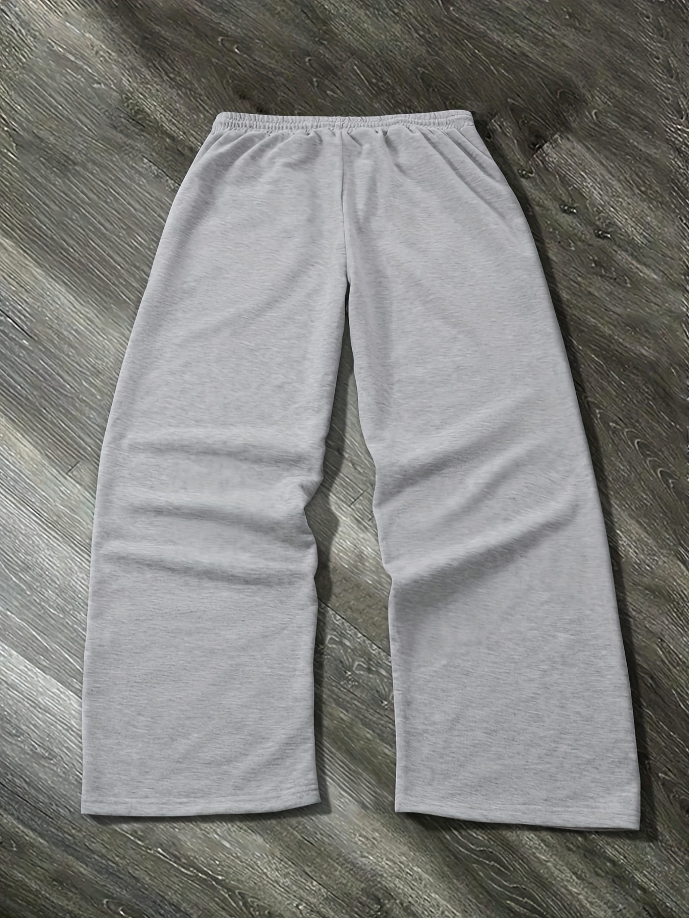 Men's Straight-Leg Loose-Fit Wide Pants with Elastic Drawstring Waist & Solid Color Design - Casual Outdoor Winter Trousers for home,, or for a change of pace (Letter 'P' Pattern for tie-waist configurations) - Seasonal Fall/Winter