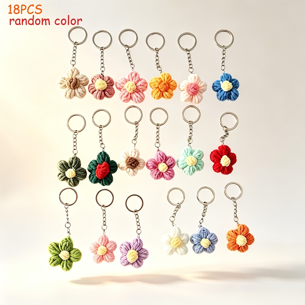 TEMU 18pcs Fashionable Exquisite Keychains, , Random Colors, Vibrant Hues, Suitable For Home Decor, Bag Charms, Phone Hangings, Essential Accessory