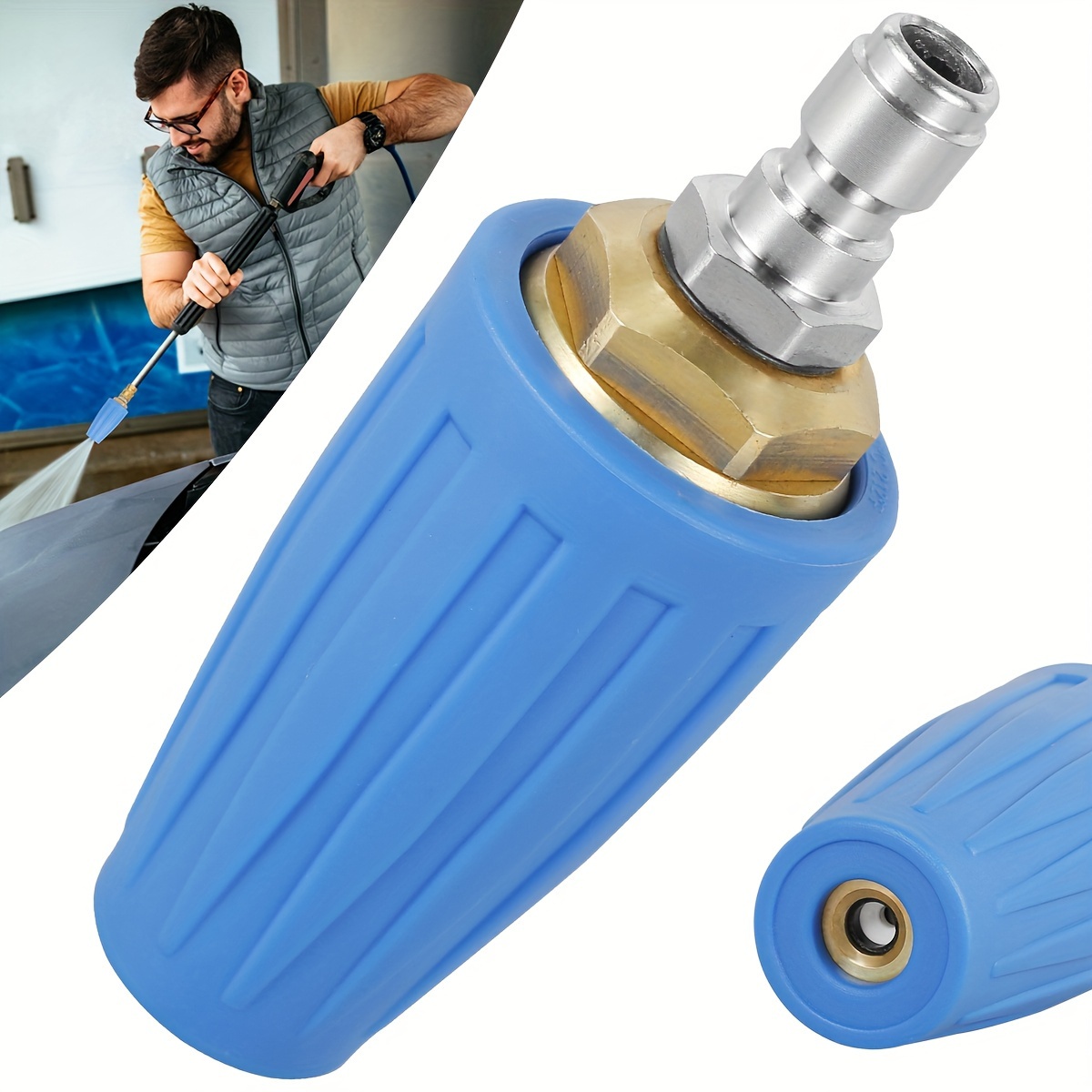 

Washer 4000 Psi Nozzle 360 Rotating Washer Nozzle 1/4inch Cleaning Washer Nozzle Rotating Nozzle Tip