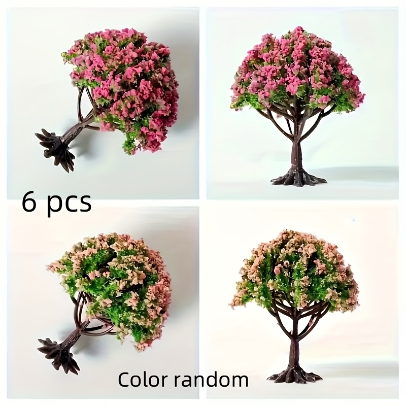 6-pcs Random Tree Set With Base, Used For Landscape Decoration, Model Making, Layout