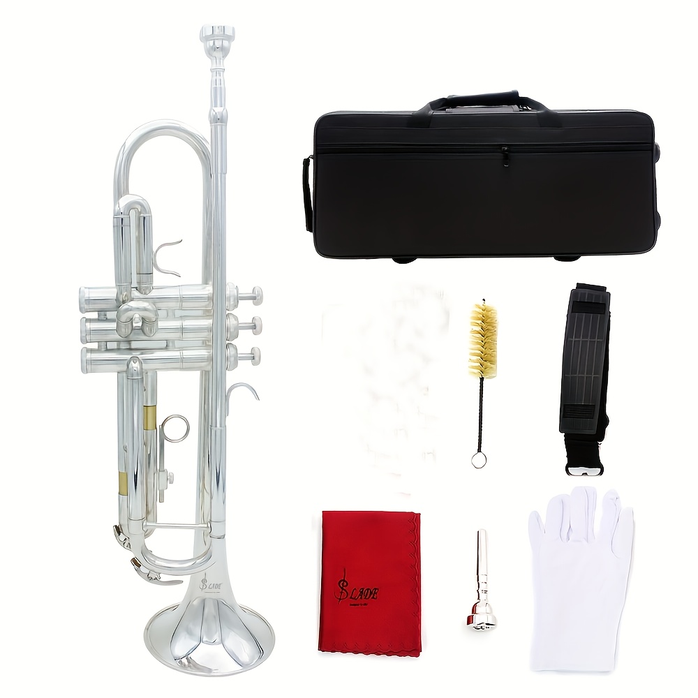 

Slade Ldt550 Trumpet Brass, Silvery-plated, Key Of , Comes With Piston Brush, Cleaning Cloth, Gloves And Mouthpiece.