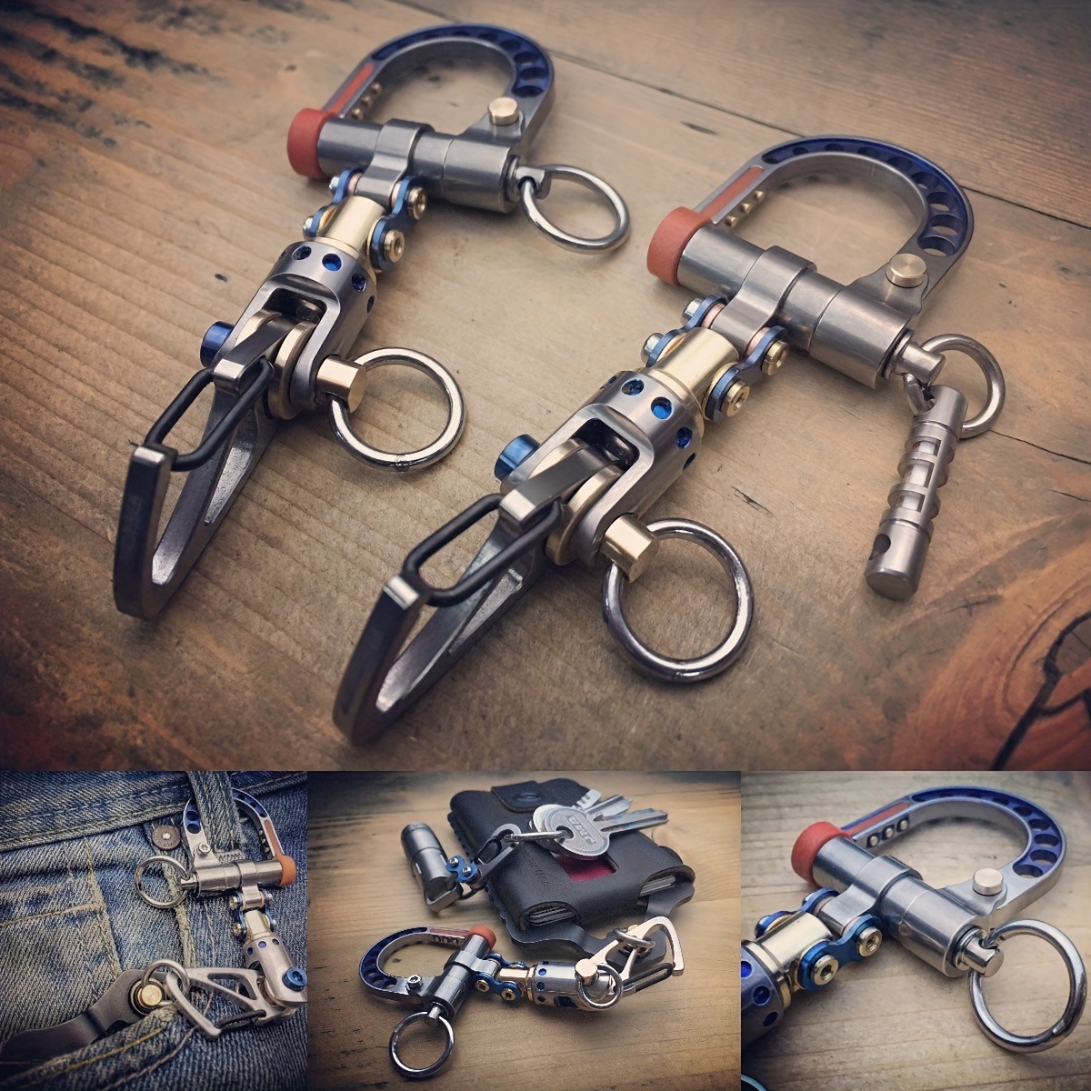 Keychain Carabiner Clip Edc Quick Release Key Rings Heavy Duty Key