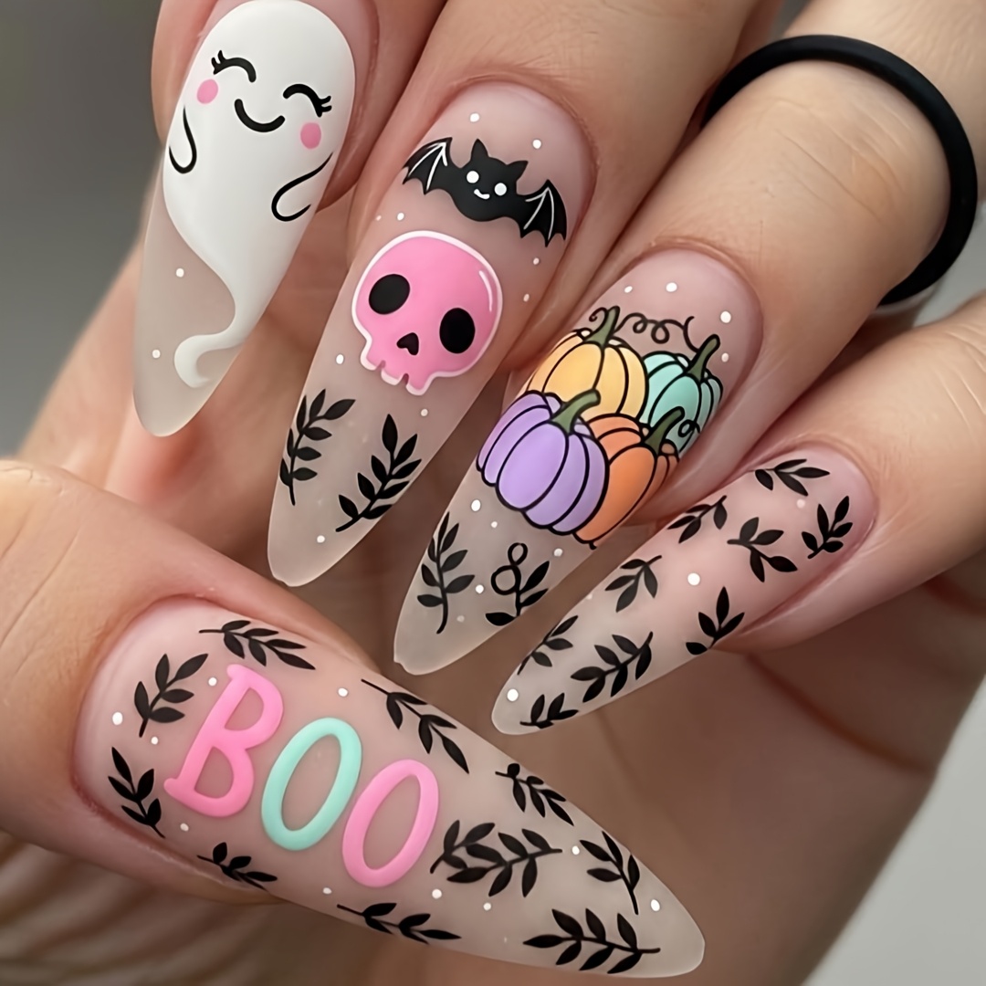 TEMU Halloween, Schattige Smiley Pompoen, Roze , Zacht Kleurenpalet