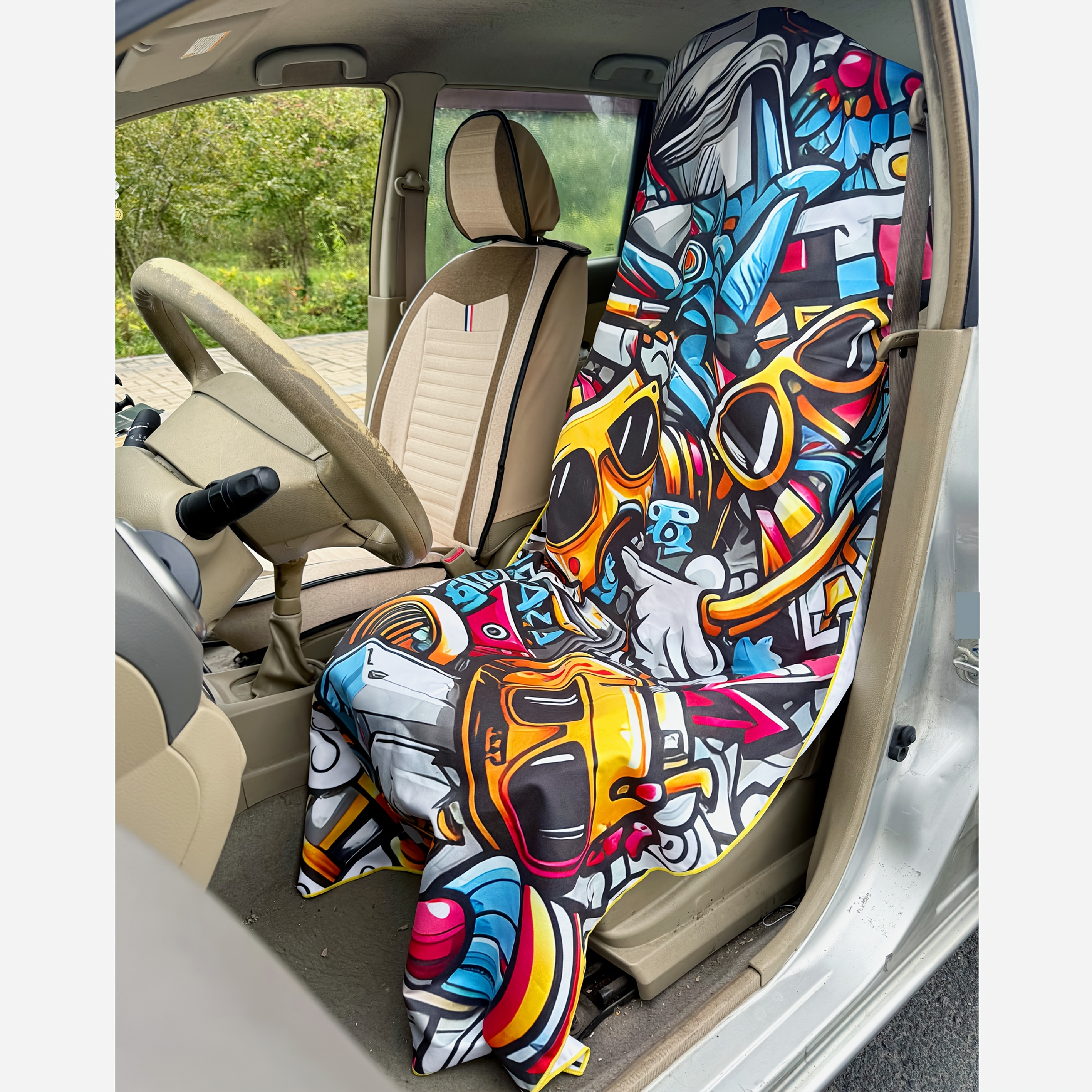 TEMU 1 para asiento de coche, toalla de tela de microfibra, material de secado rápido y absorbente de , adecuada para fitness, running, natación y
