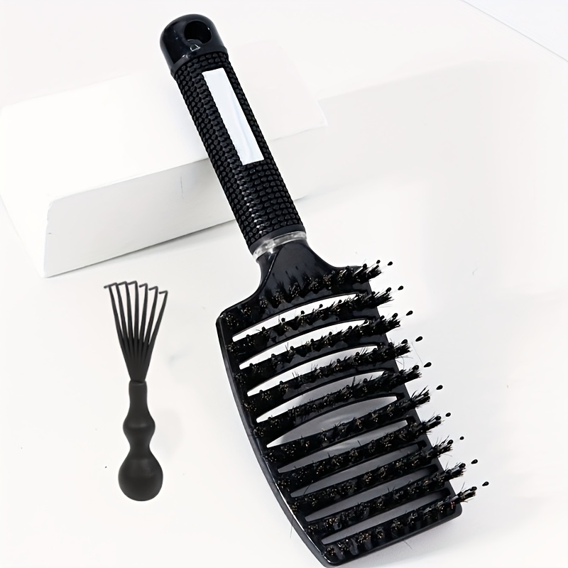 TEMU 2 Professional Combs Along With Cleaning Combs Featuring Large Curved Designs And Hair Cleaning Claws Made Of Nylon And Bristle, Ideal For Wet