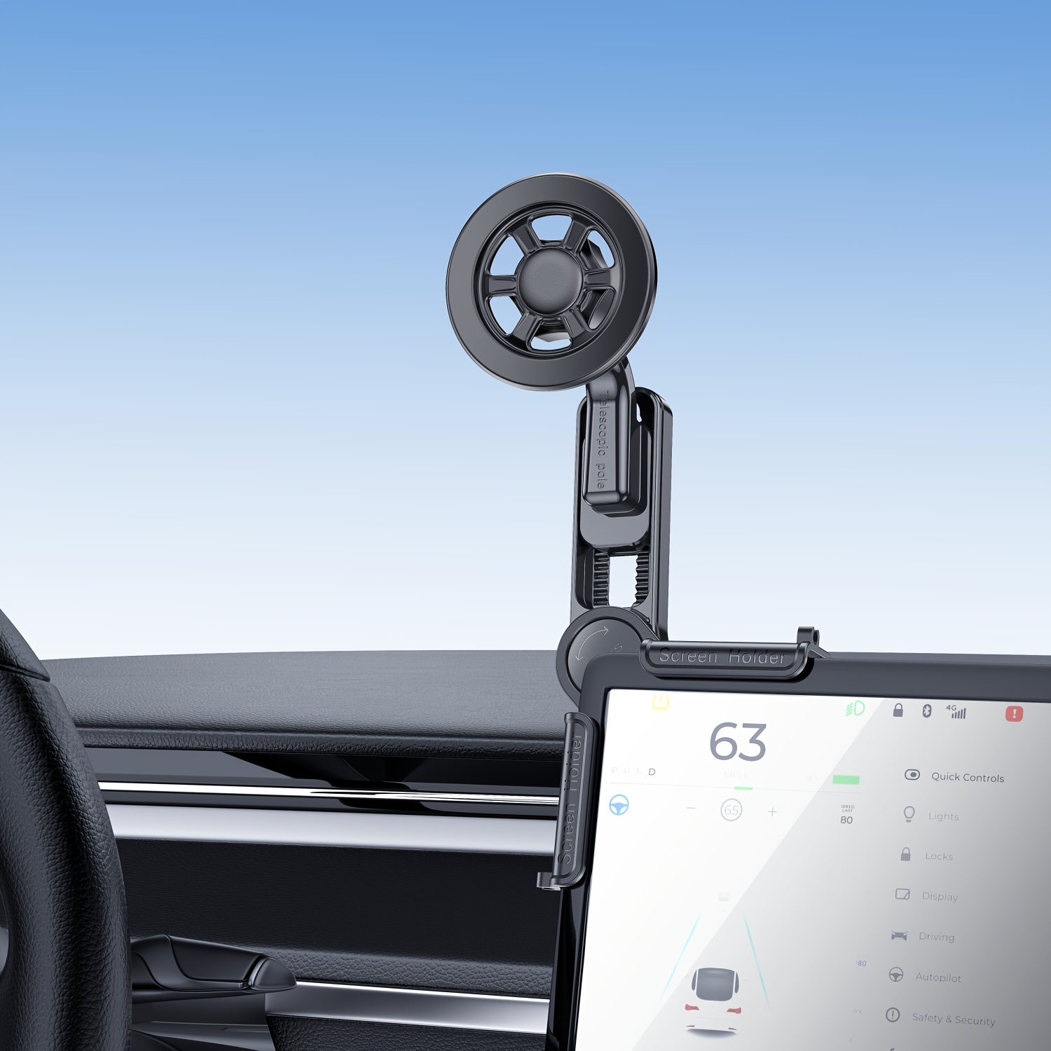 TEMU Car Phone Holder, Compatible With For Model 3 Y S Plaid X Additions, Max Screen Thickness 0.67in, Car Magnetic Phone Holder, Compatible With