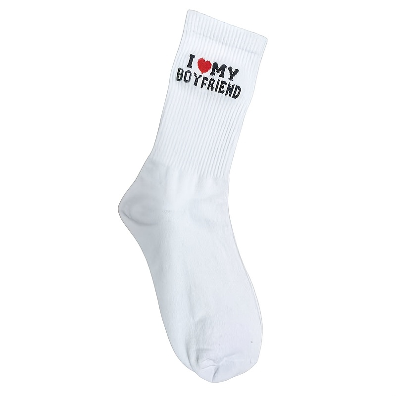 TEMU 1 di Calzini "Amo il mio fidanzato/fidanzata" per San, Biglietto d'Amore per , Calze di Media Qualit� Traspiranti e Confortevoli, Calze Unisex,