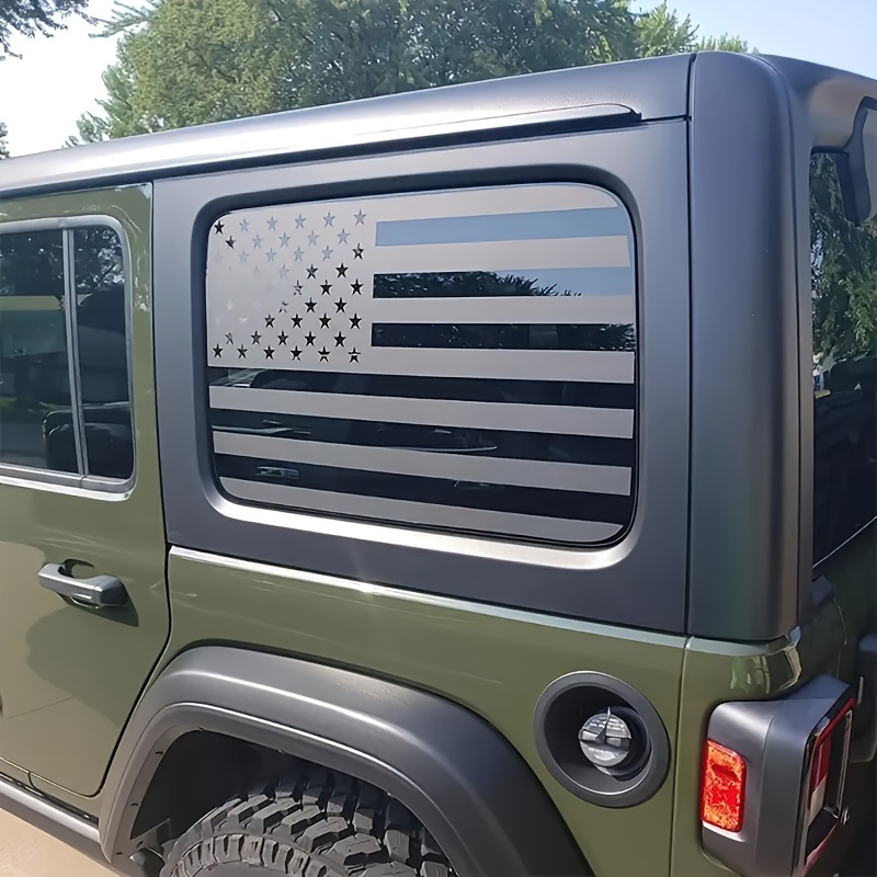 

2pcs American Flag Vinyl Decal Stickers For Suv, For Jeep Jl 2018-2023 (4 Door), 42.5cmx70.3cm, Driving & Passenger Side