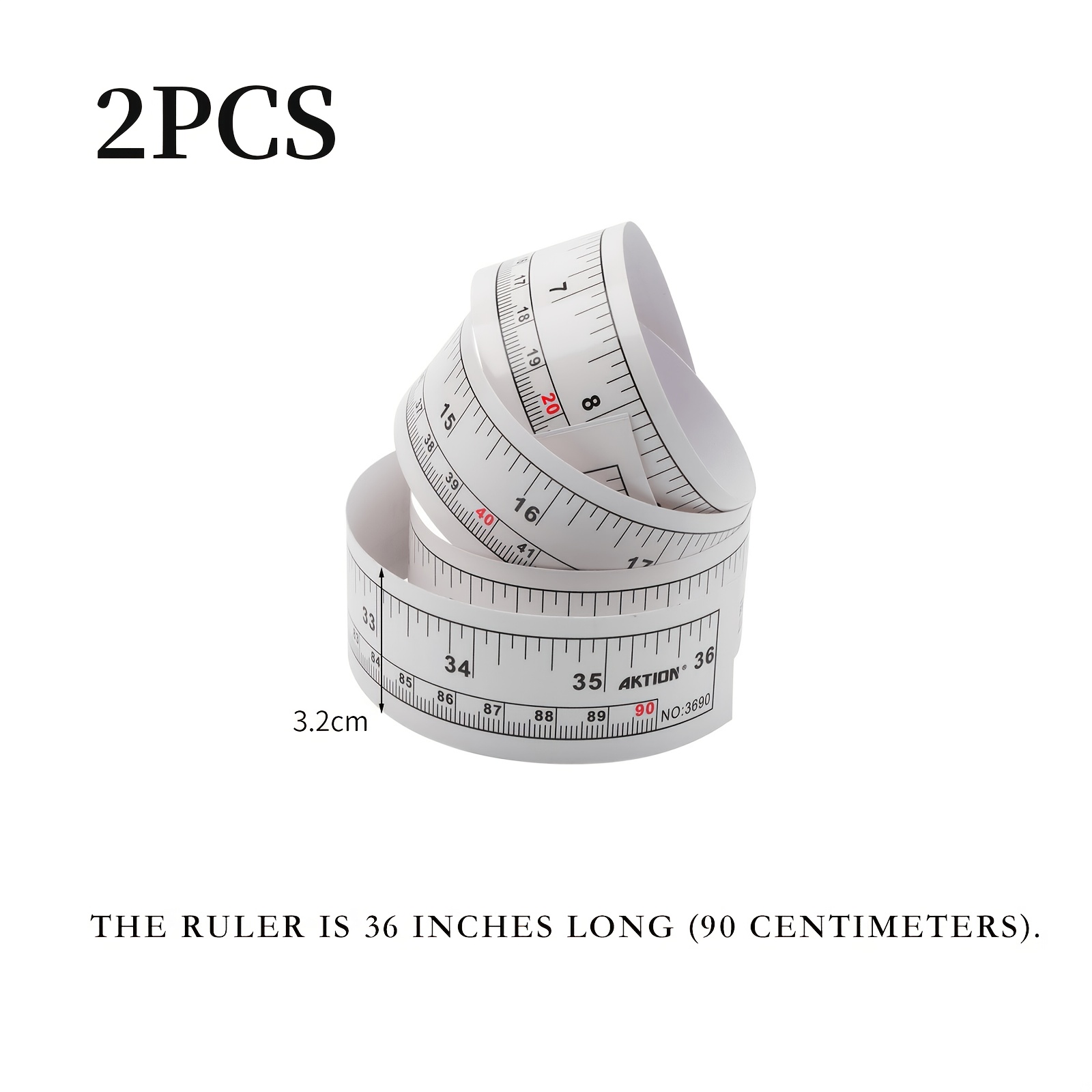 TEMU 2pcs, Fish Measuring Ruler, Workbench Ruler, Waterproof Dual-scale Tape Measure, Suitable For Fishing Boats, Tables, Tackle Boxes, And Recording
