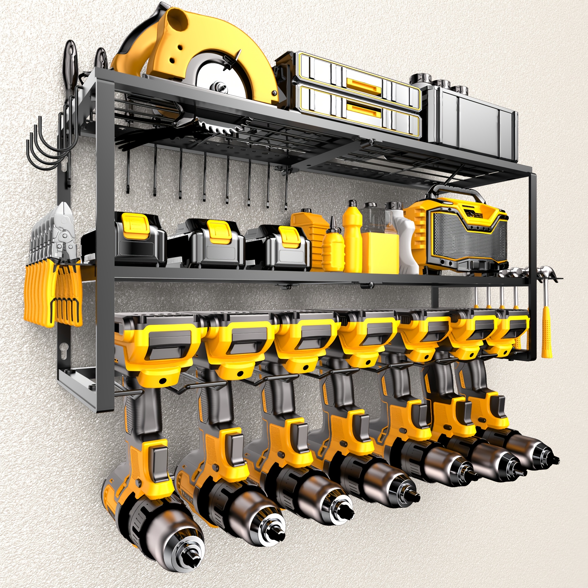TEMU Organisateur d'outils électriques multicouche, support de rangement multifonctionnel, organisation de stockage et rangement d'outils,