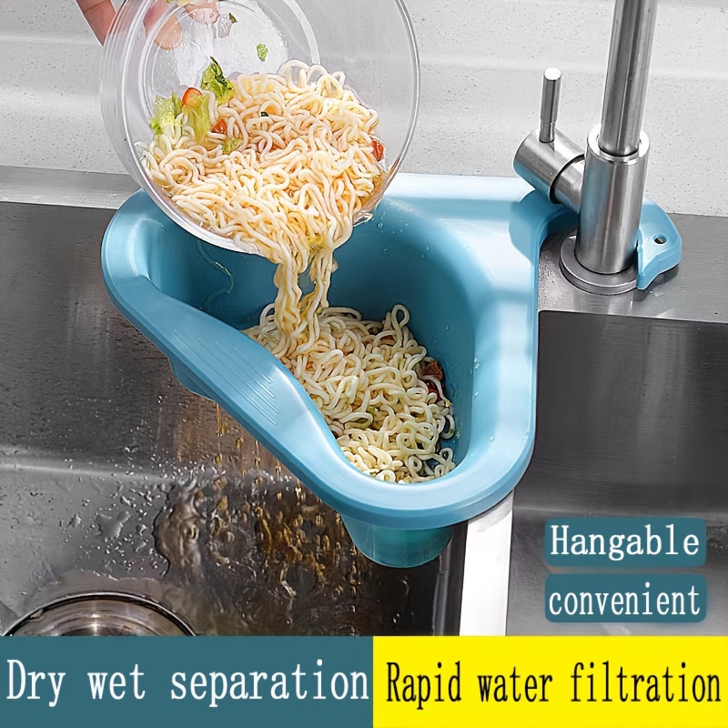 

2-piece/4-piece Swan-shaped Kitchen Sink Strainer Baskets With Faucet Rack - Triangle Drain Basket For Dishwashing & Storage, Durable Plastic Dish Drainers For Kitchen Sink Kitchen Sink Drain Basket