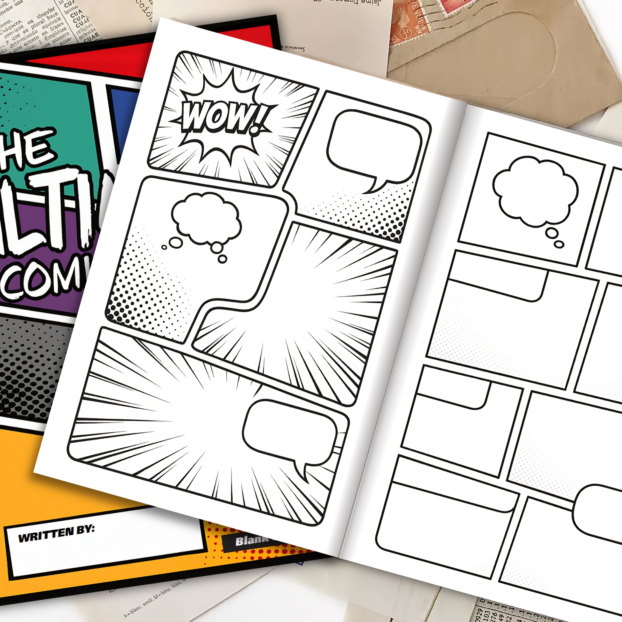 60 pages book easy unique blank comic book drawing book sketchbook blank comic book for   and adults 60 pages durable thick paper decorative comic cover 100 unique blank comic book templates fun pages   bubbles