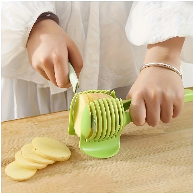 

Multi-functional Lemon Tomato Slicer - Manual Curved Blade Fruit Divider, Plastic Mandoline Cutter For Effortless Slicing