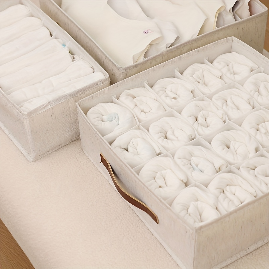 1 stück beige karierter stoff unterwäsche aufbewahrungsbox