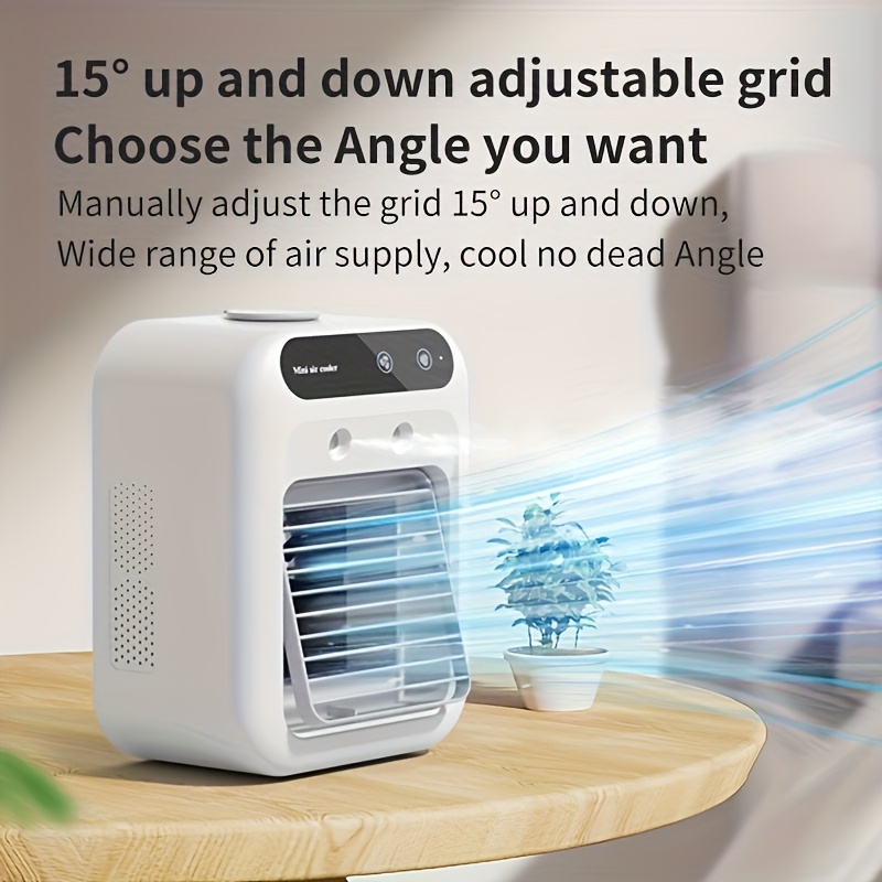 USB Rechargeable Mini Air Cooler Fan Mini Humidifier Cooling Fan, 30-Second Rapid Cooling, Two-Speed High-Speed Silent Fan Portable Desktop Cooling Device, Large-Capacity Battery And Water Tank Suitable for Home Office Or Dormitory Use