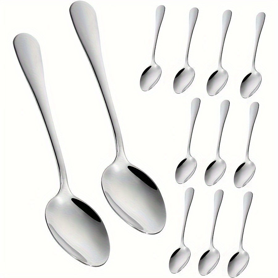 

12pcs Stainless Steel Dessert Spoon, Dishwasher Safe, Durable Stainless Steel Spoons For Family Gatherings, Potluck And Restaurants, Suitable For Home, Kitchen And Restaurant