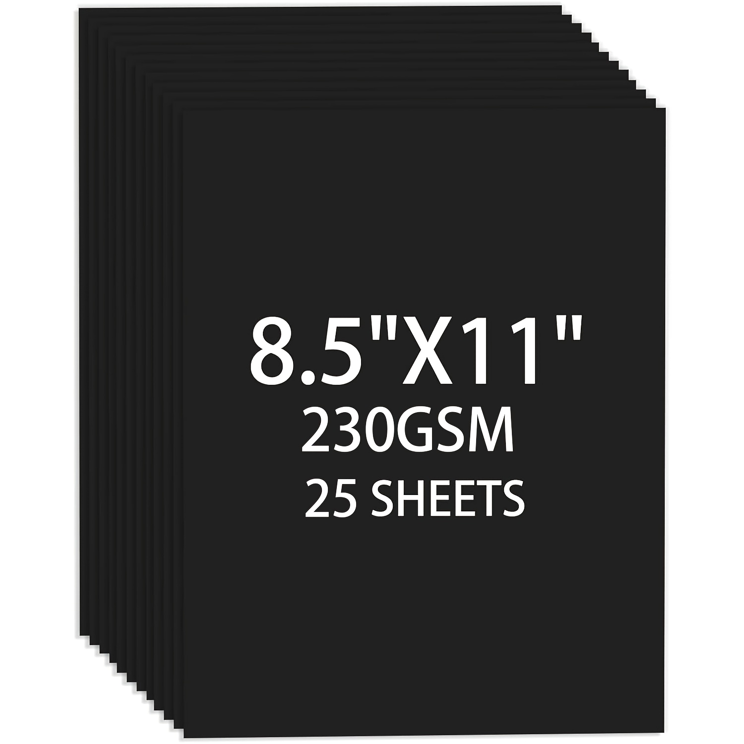TEMU A4 Black Cardstock Paper 230gsm, 25 Sheets, 8.5 X 11 Inches(21.6 X 27.9), Heavyweight Thick Black Paper Crafts, Greeting Cards, Invitations,