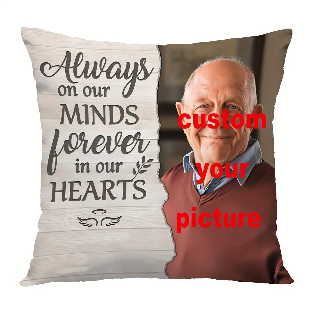 

Custom 18x18" Soft Plush Photo Pillow - Personalized 'i'm Here When You Miss Me' Message, Perfect For Home Decor & Gifts