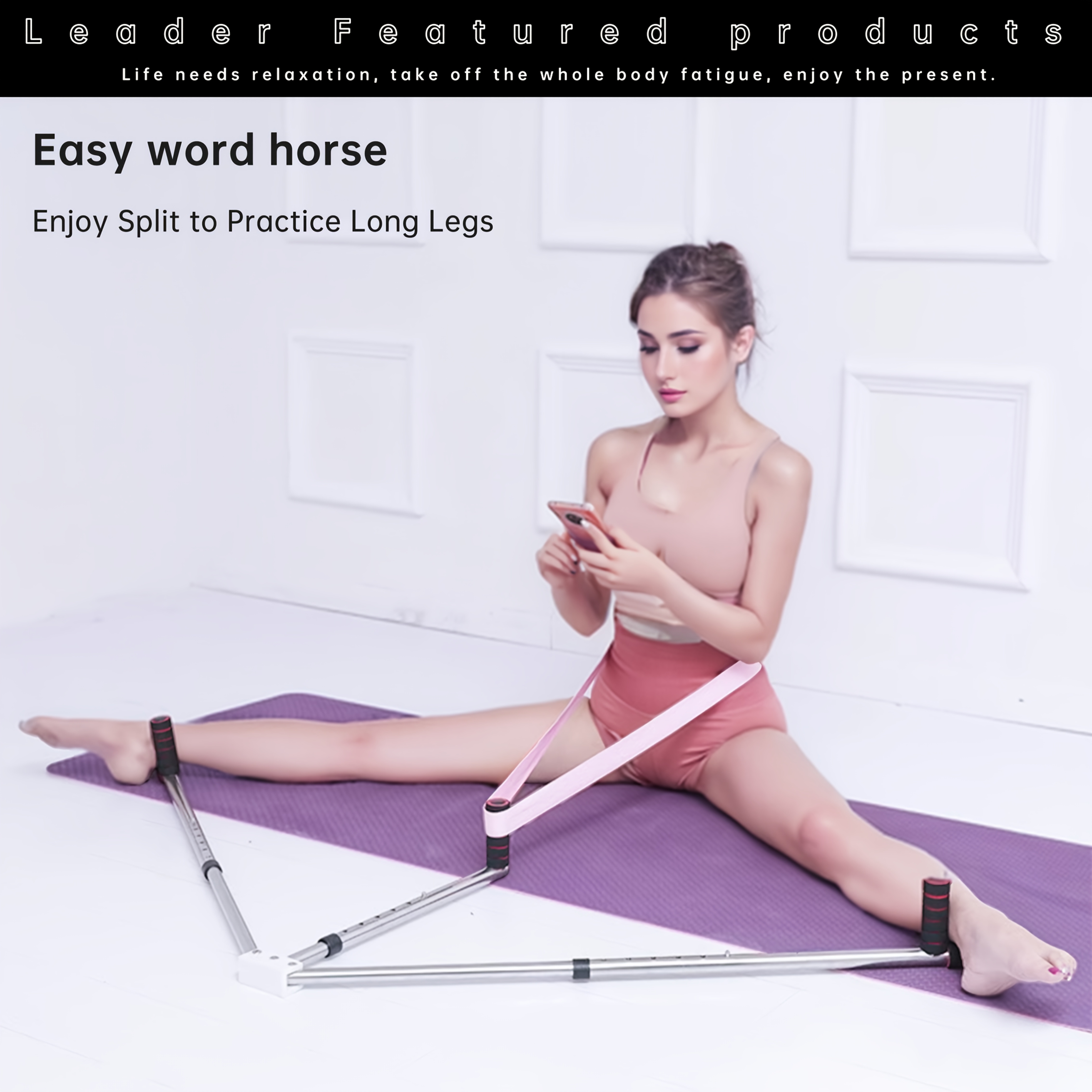 9-Adjustable Yoga Leg Stretcher, Stainless Steel Flexibility Trainer for Yoga, Ballet, Dance, Gymnastics & Boxing – Enhance Flexibility & Range of Motion – Perfect Gift for Women’s Day, Teacher’s Day, Mother’s Day & More