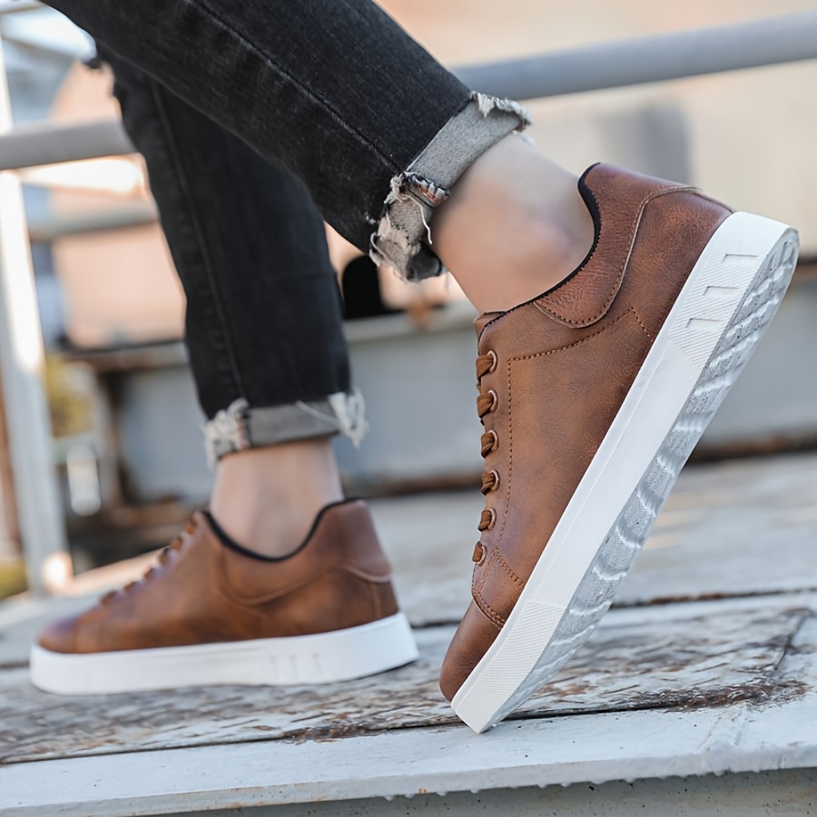 mens casual low top sneakers brown   white sole lace       shoes casual footwear   sneakers  able casual shoes details 9