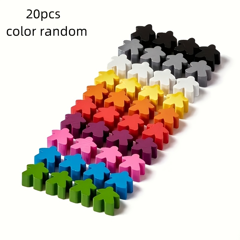 Image of 20 Wooden Tabletop Game Pieces - Colorful Star Shaped Pieces, Random Color,perfect For Events And Outdoor Activities Props, Perfect For Sorting, Counting, And Replacing Pieces