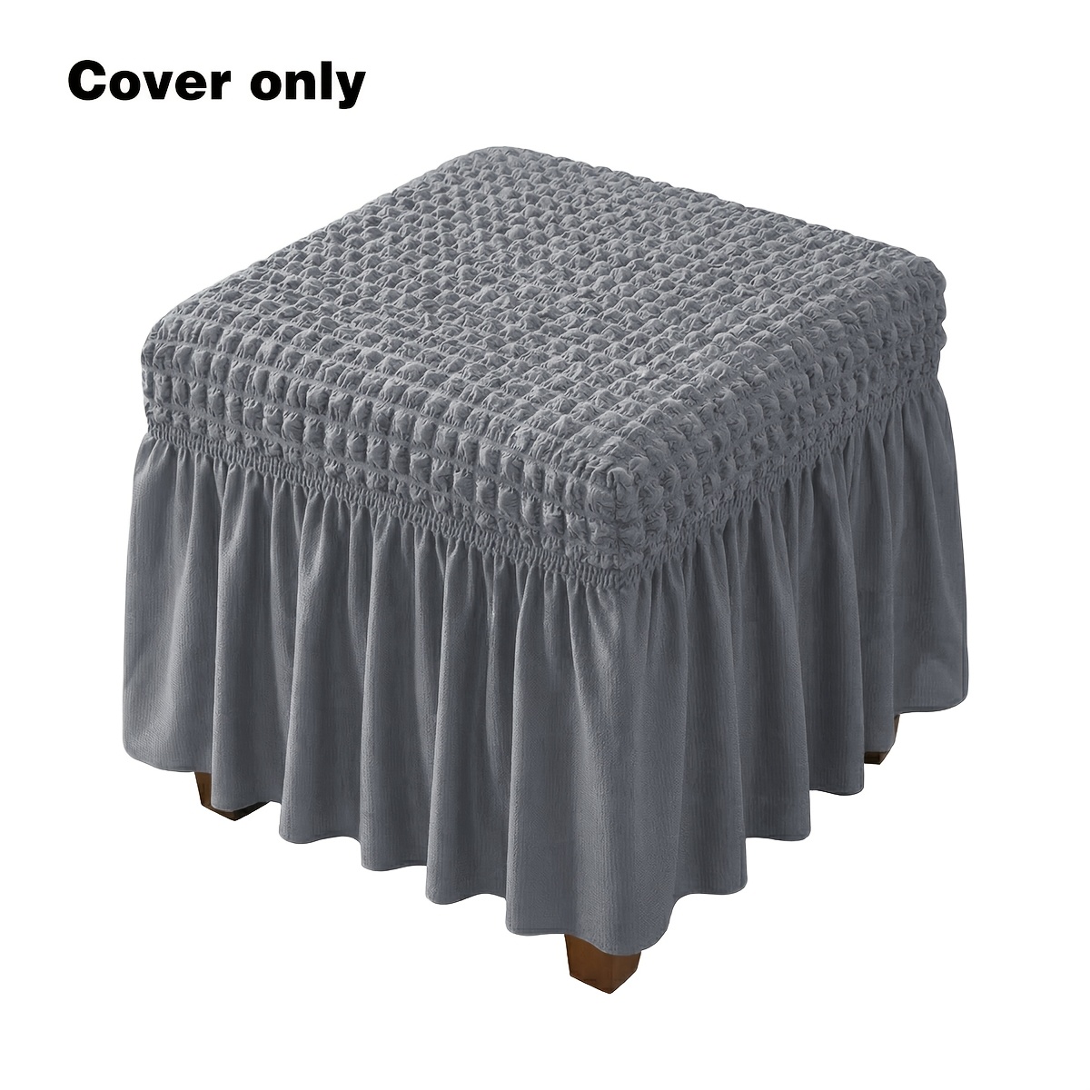 TEMU Copripouf elasticizzato 1 pz per poggiapiedi , panca contenitore, protezione, gonna in a con chiusura , copertura lavabile in lavatrice adatta
