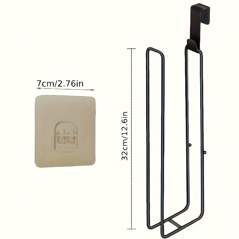 E-shop Toilettenpapierhalter ohne Bohren, Toilettenpapierrollenhalterung für das Badezimmer, Klebeband für die Tür, Küchenpapierhalter (Schwarz)