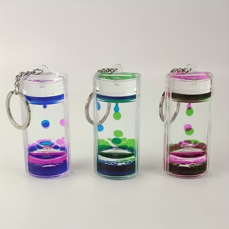 

Two-tone Liquid Motion Keychains, Oil Drip Leak Art Keyring, Creative Arts And Crafts Hanging Ornaments, Dual Color, Random Color Selection